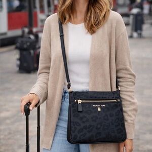Michael Kors Nylon Leopard Crossbody Bag